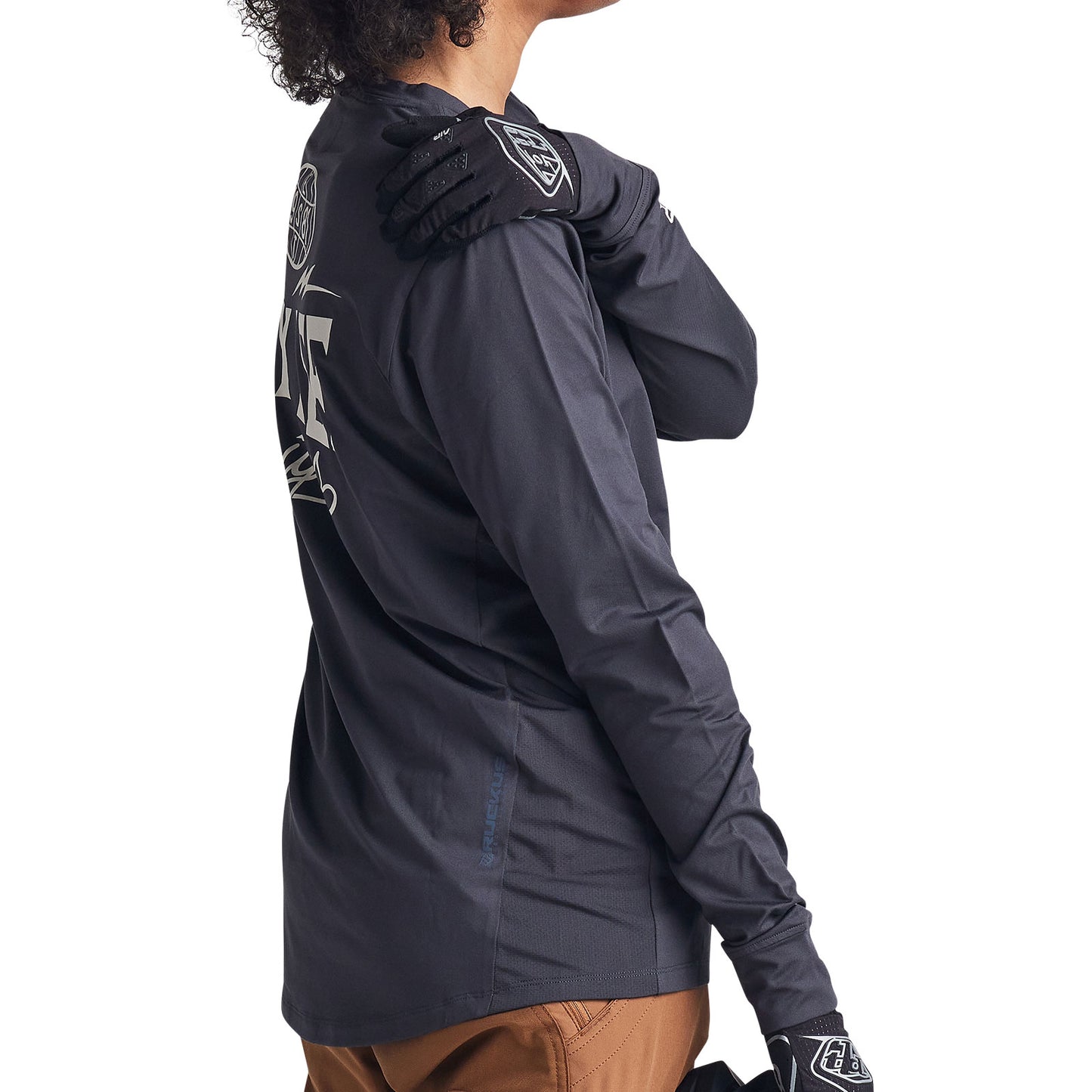 Ruckus Long Sleeve Ride Tee Bolts Carbon