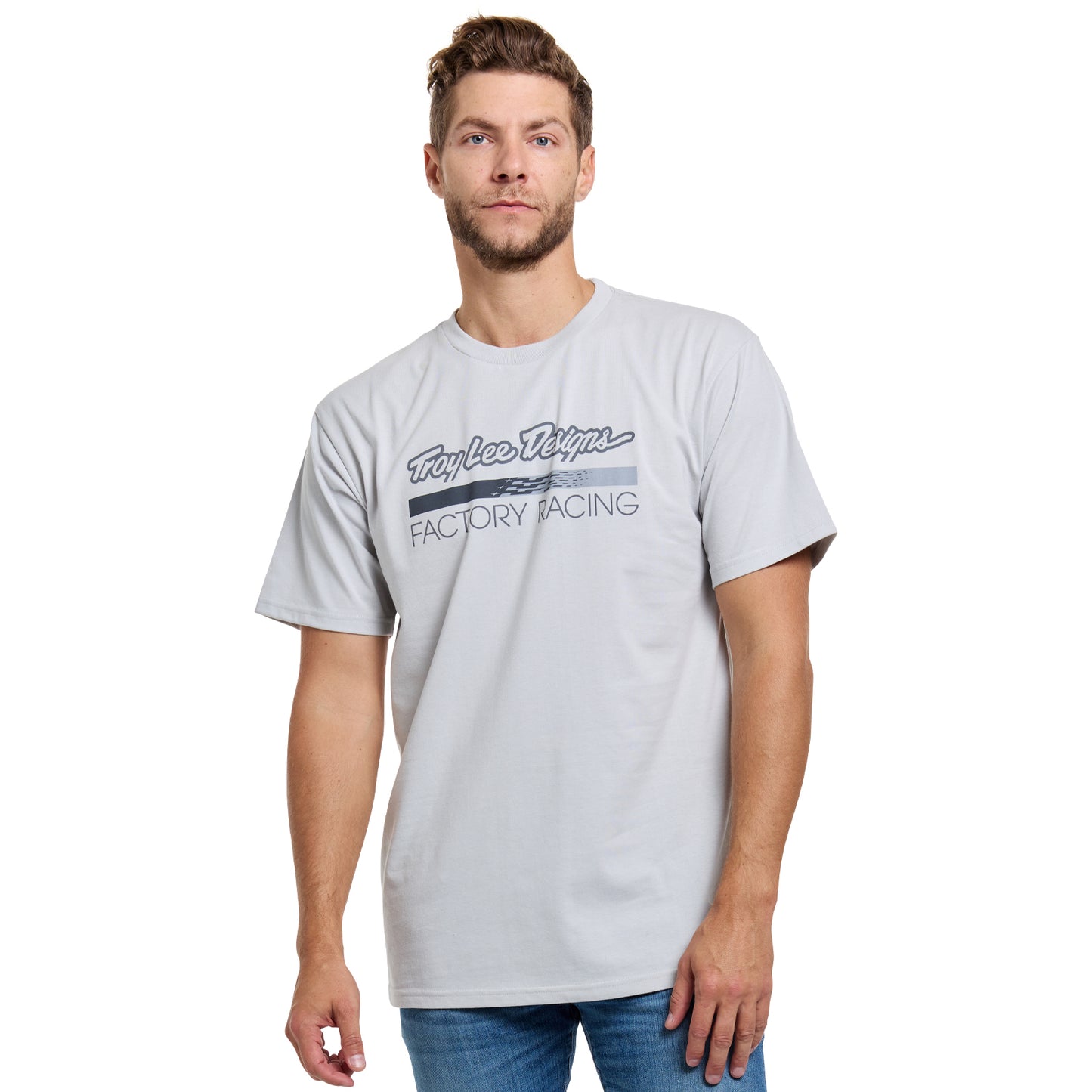 Short Sleeve Tee Troy Lee Designs Factory Racing Ash