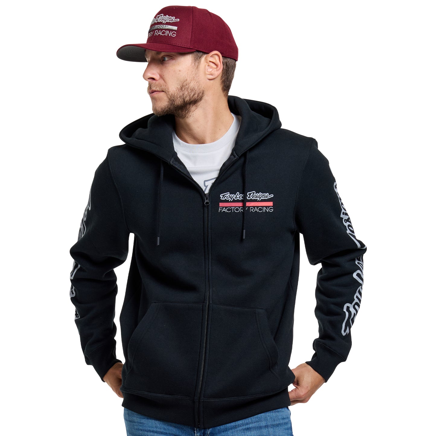 Zip up Hoodie Troy Lee Designs Factory Racing Black / Red