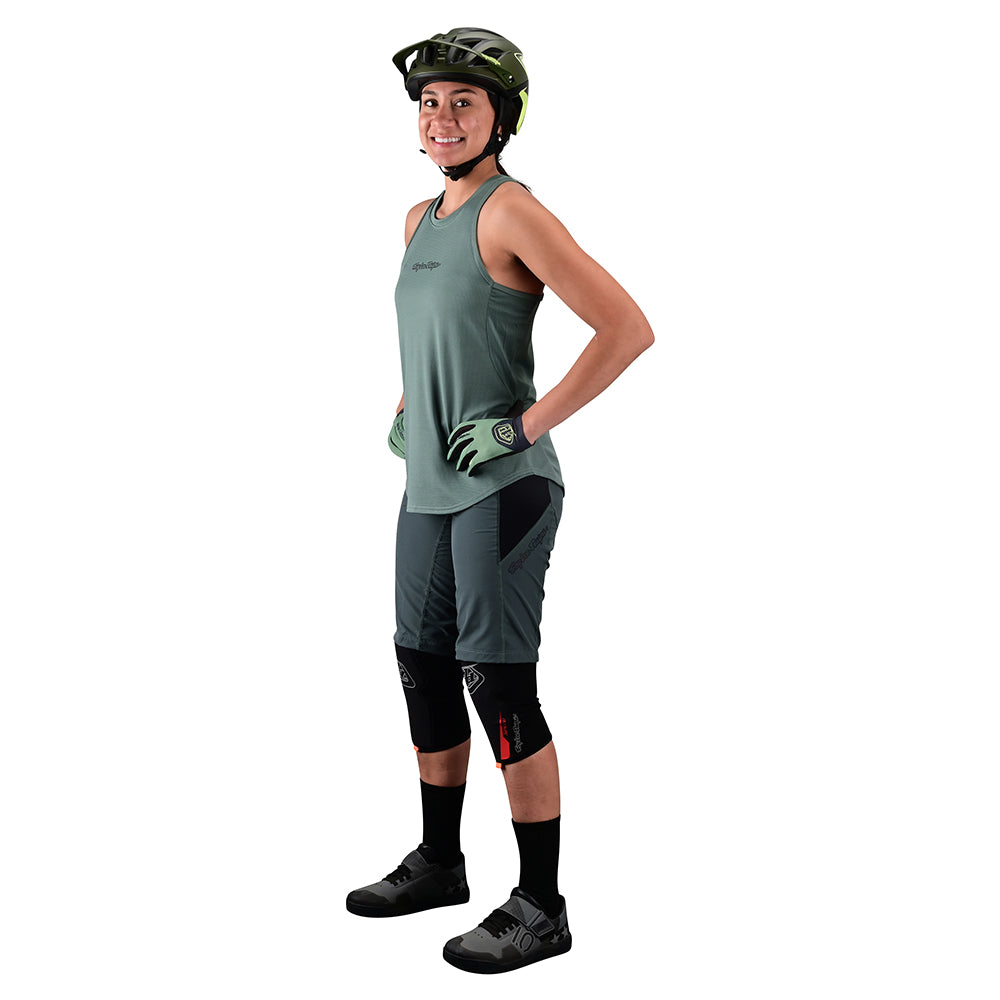 Womens Luxe Short No Liner Solid Steel Green