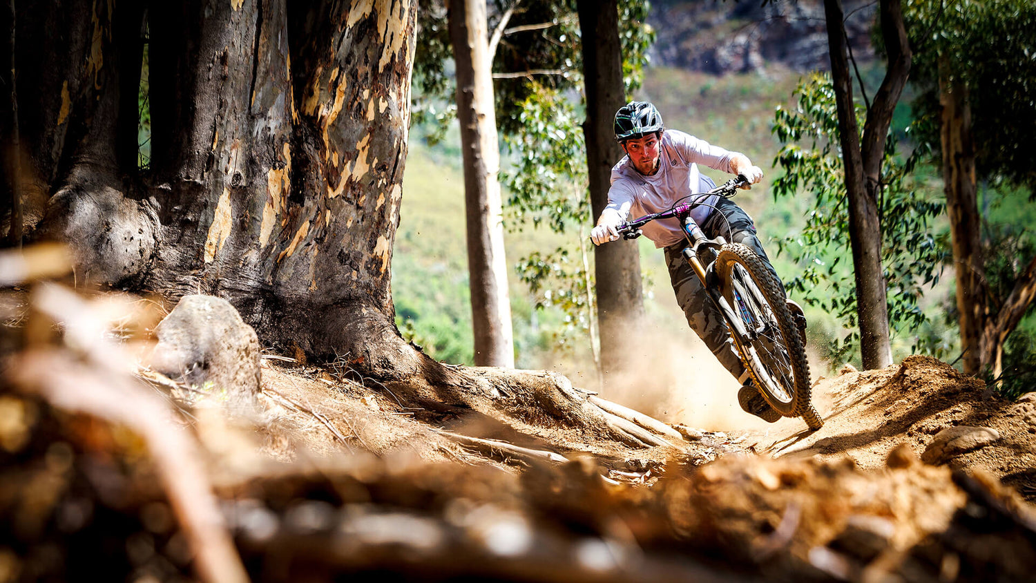 mountain bike rider on a trail