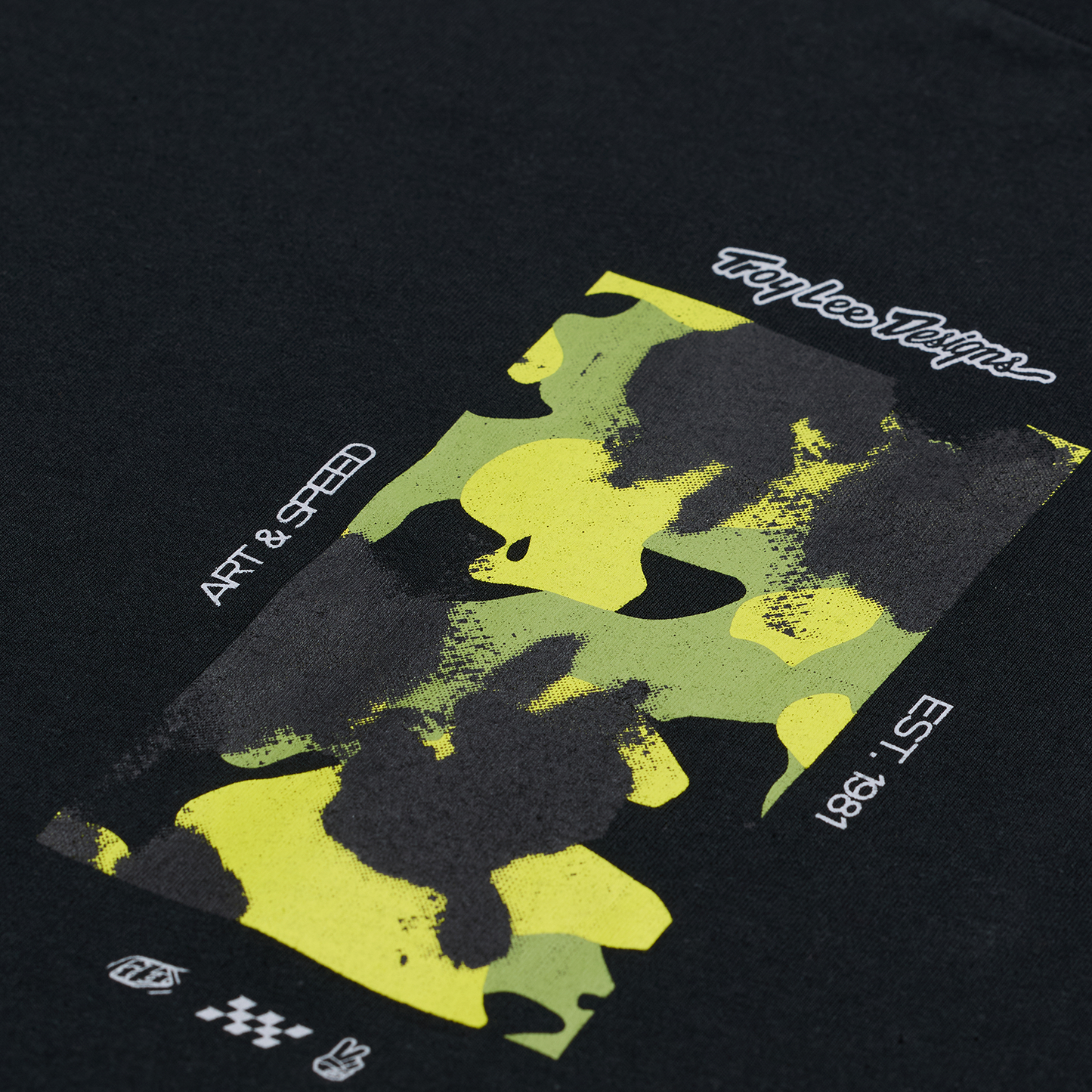 T-shirt à manches courtes noir encadré