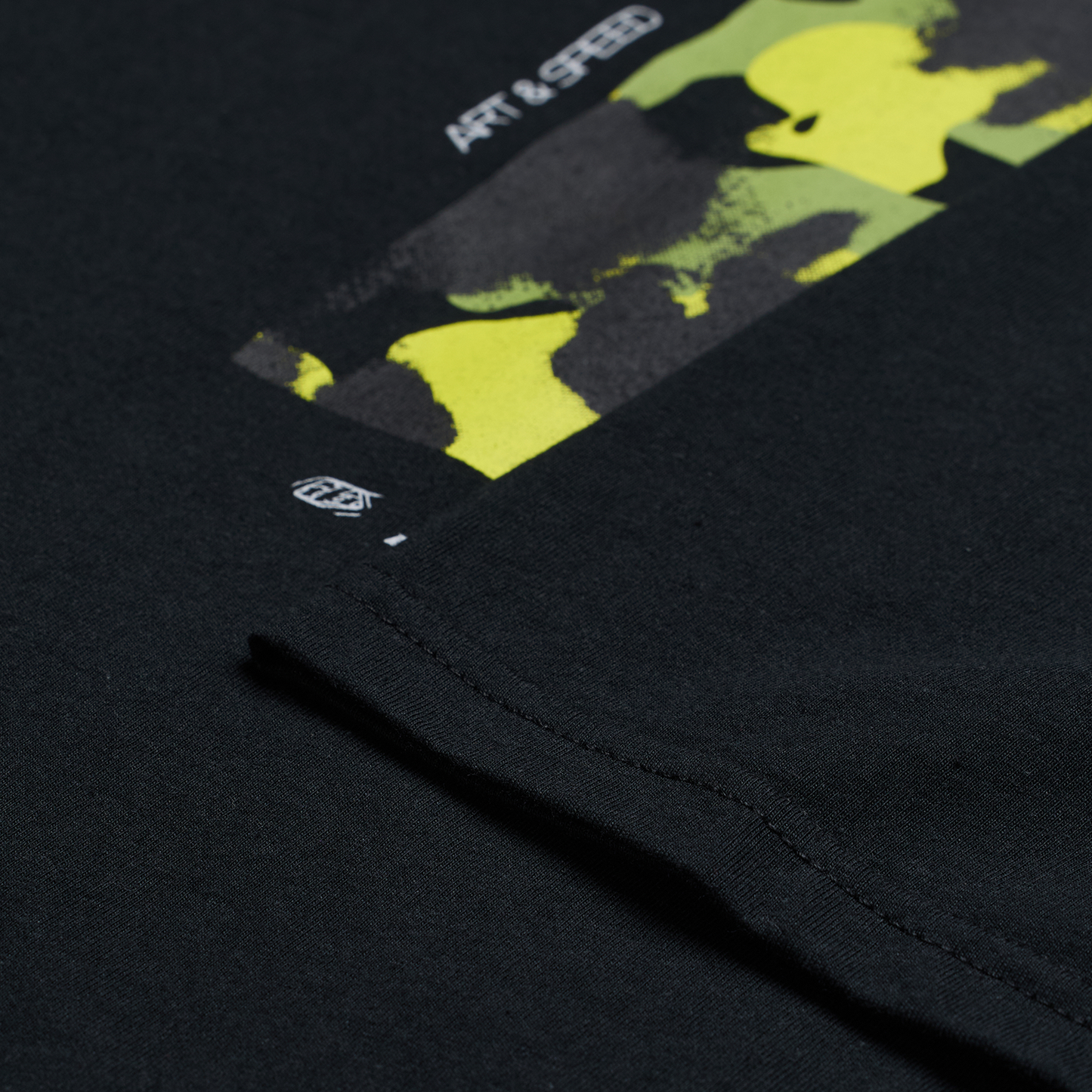 T-shirt à manches courtes noir encadré