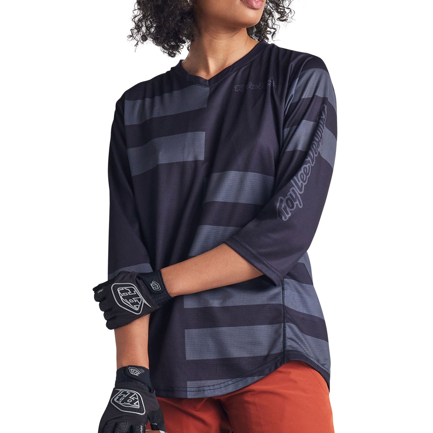 Womens Mischief Jersey Split Stripe Black