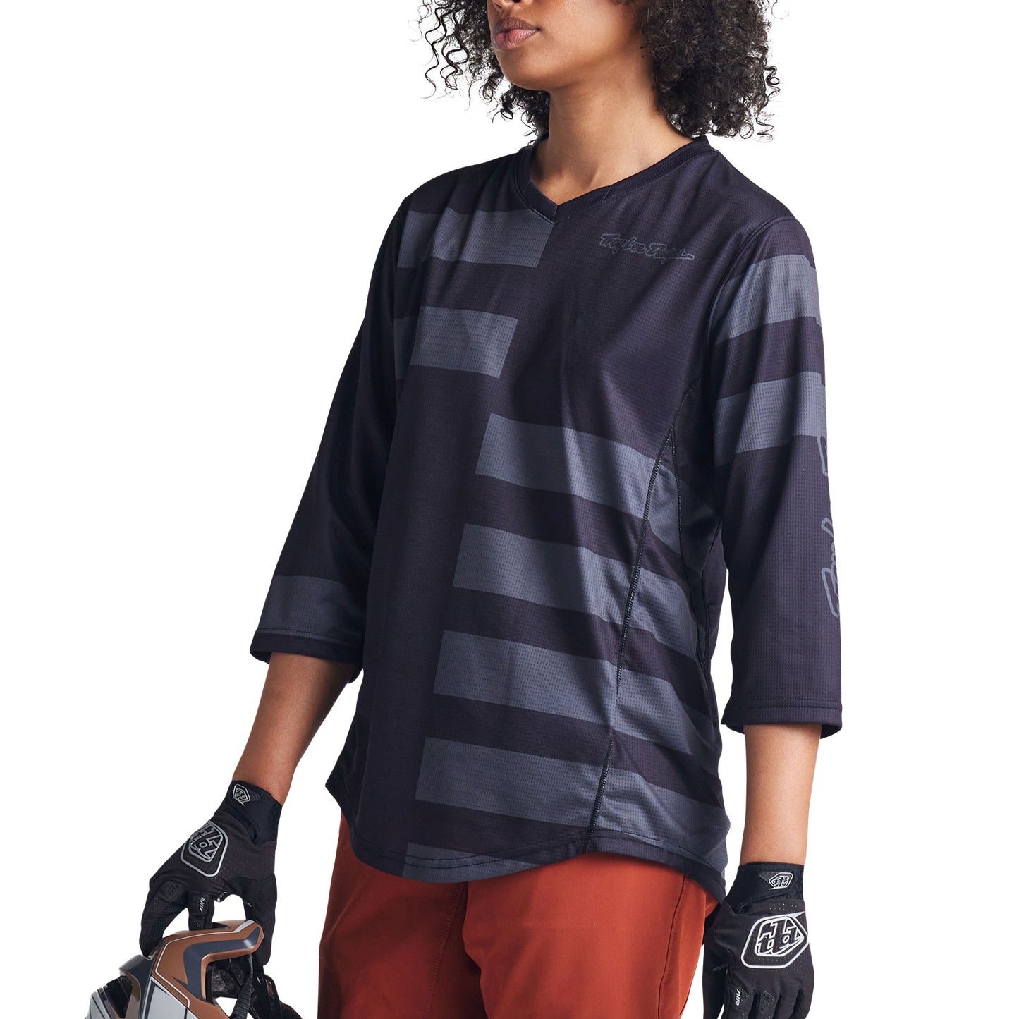 Womens Mischief Jersey Split Stripe Black