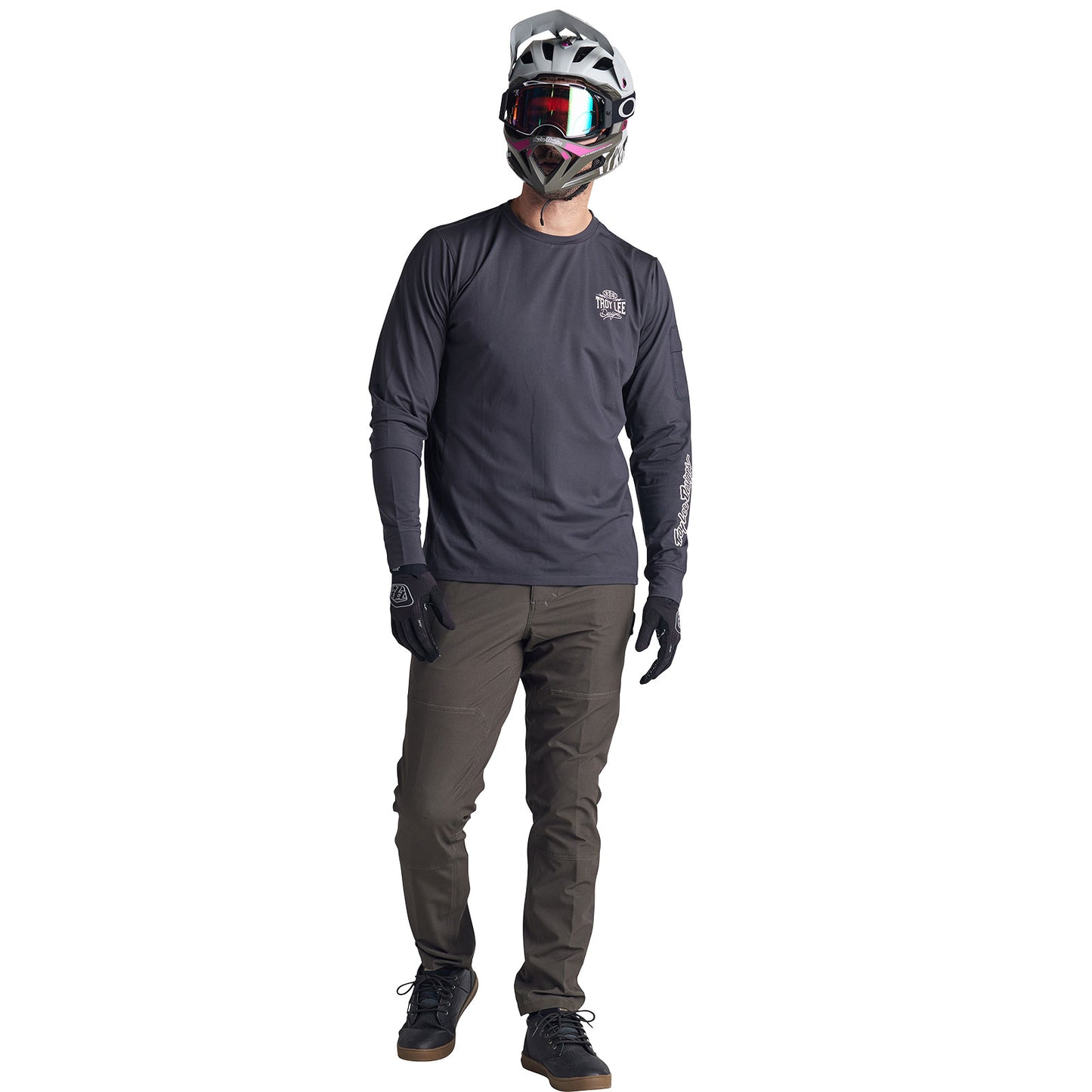 Ruckus Long Sleeve Ride Tee Bolts Carbon