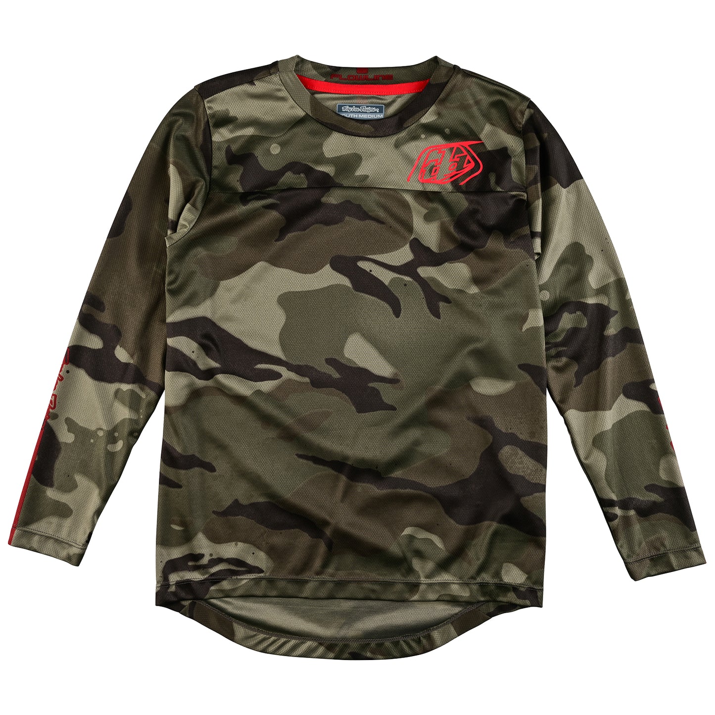 Youth Flowline LS Jersey Spray Camo Army