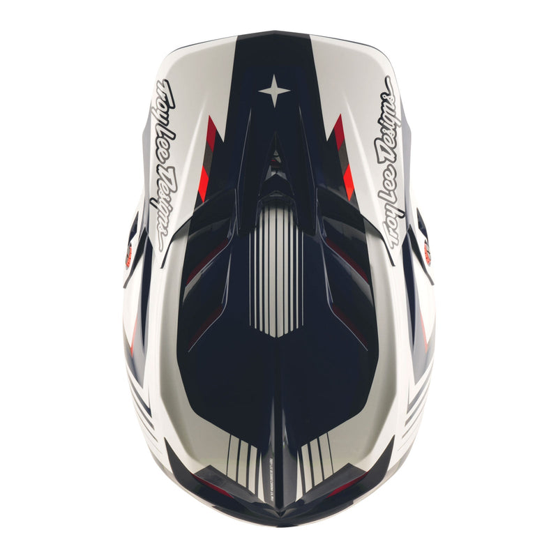 Casque D4 en polyacrylite Qualifer bleu/blanc