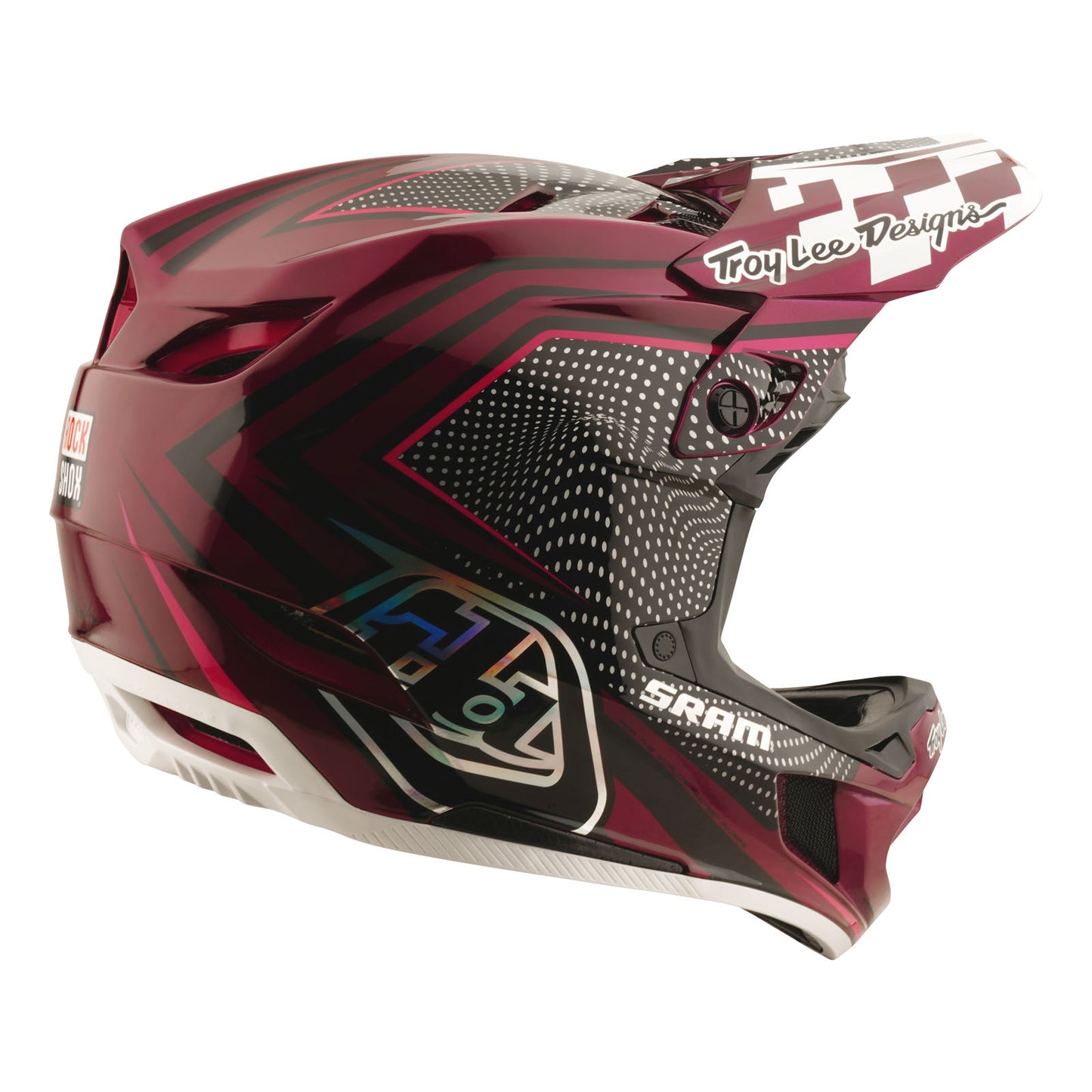 D4 Carbon Helmet W/MIPS Troy Lee Designs X SRAM Radioscape Black / Berry