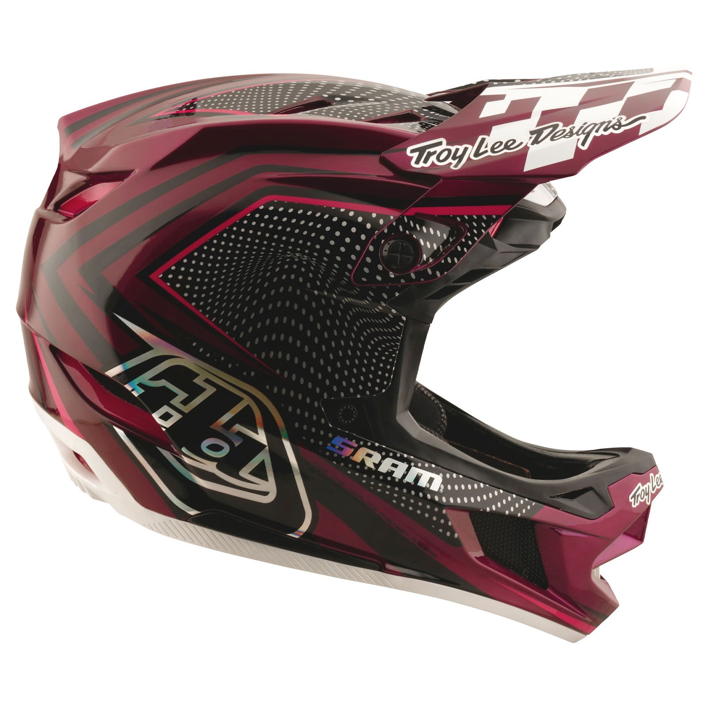 D4 Carbon Helmet W/MIPS Troy Lee Designs X SRAM Radioscape Black / Berry