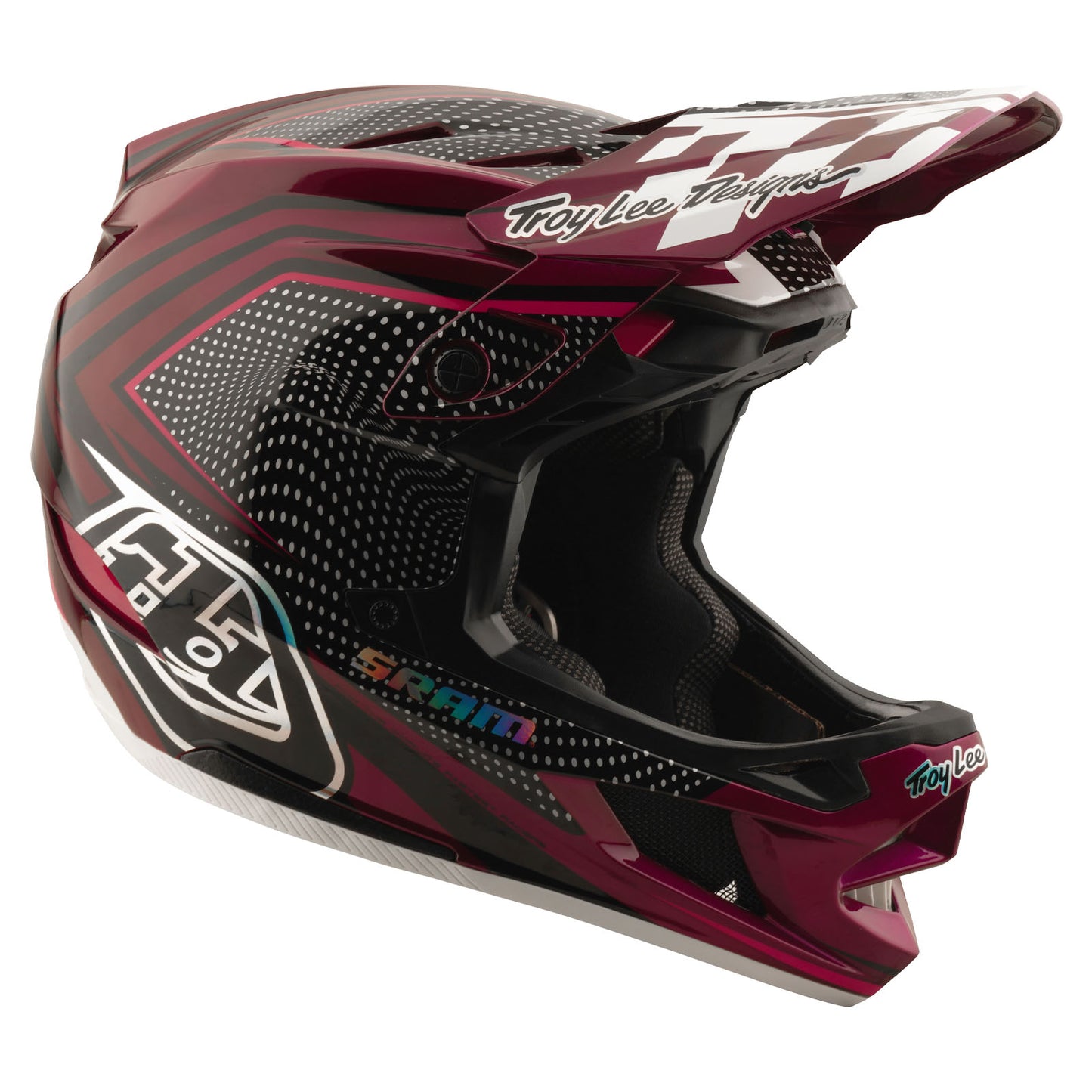 D4 Carbon Helmet W/MIPS Troy Lee Designs X SRAM Radioscape Black / Berry