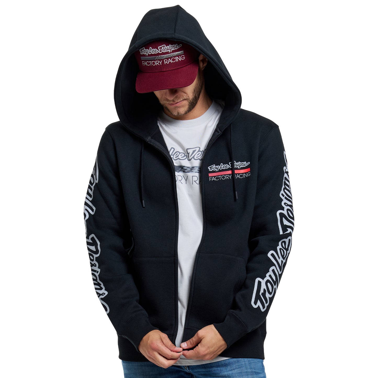 Zip up Hoodie Troy Lee Designs Factory Racing Black / Red