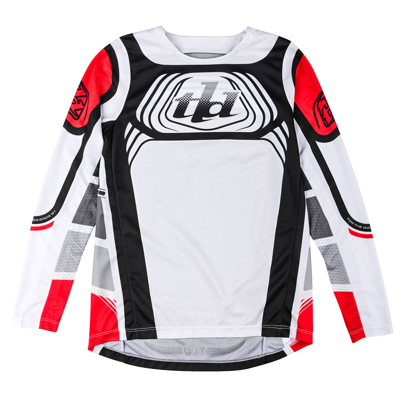 Maillot de jeune GP Pro Wavez blanc cassé/rouge