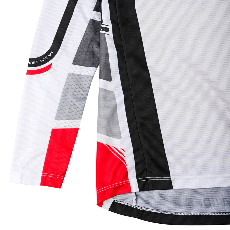 Maillot de jeune GP Pro Wavez blanc cassé/rouge