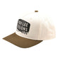 Curved Snapback Hat Stamp Vintage White / Olive