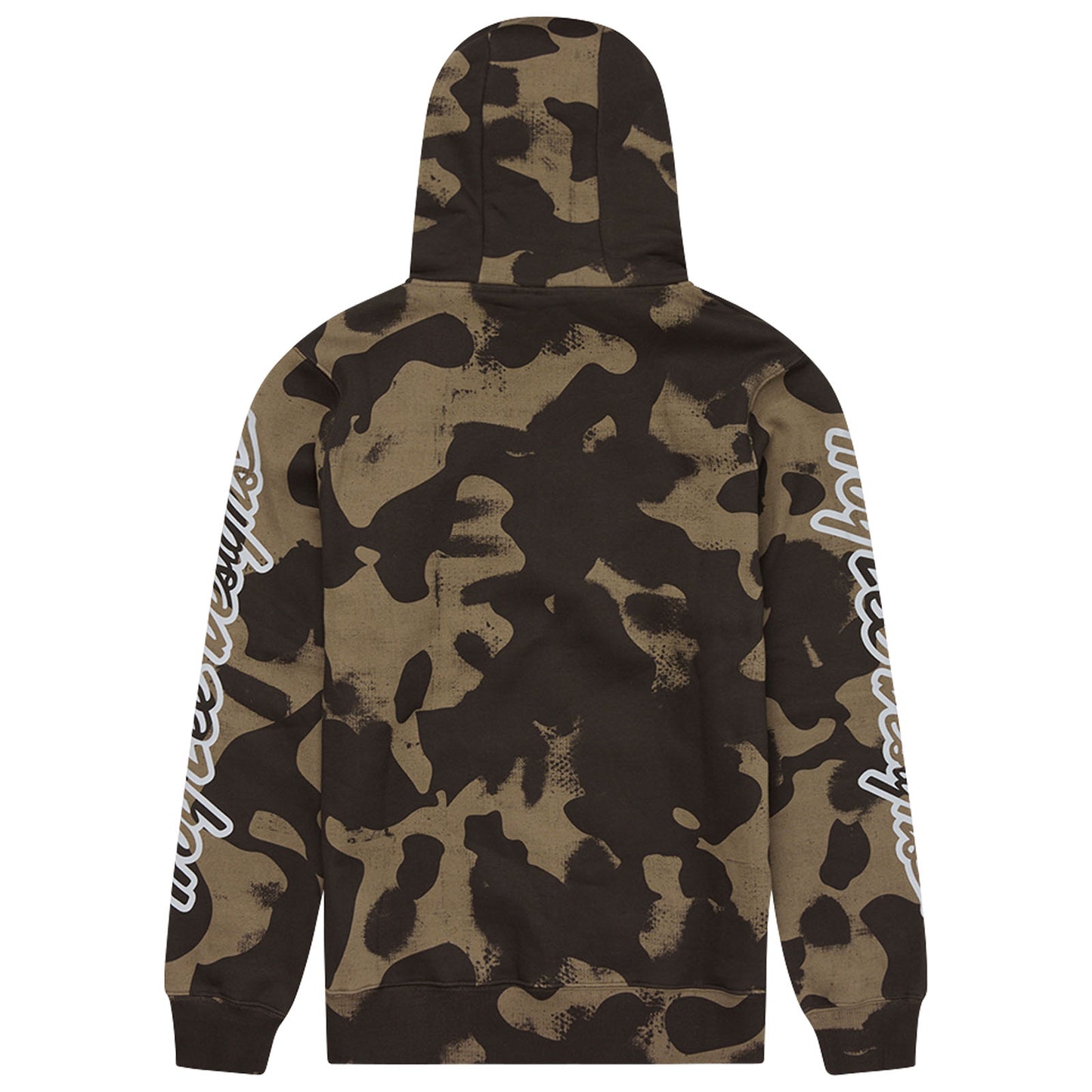 Sweat à capuche zippé de marque camouflage olive