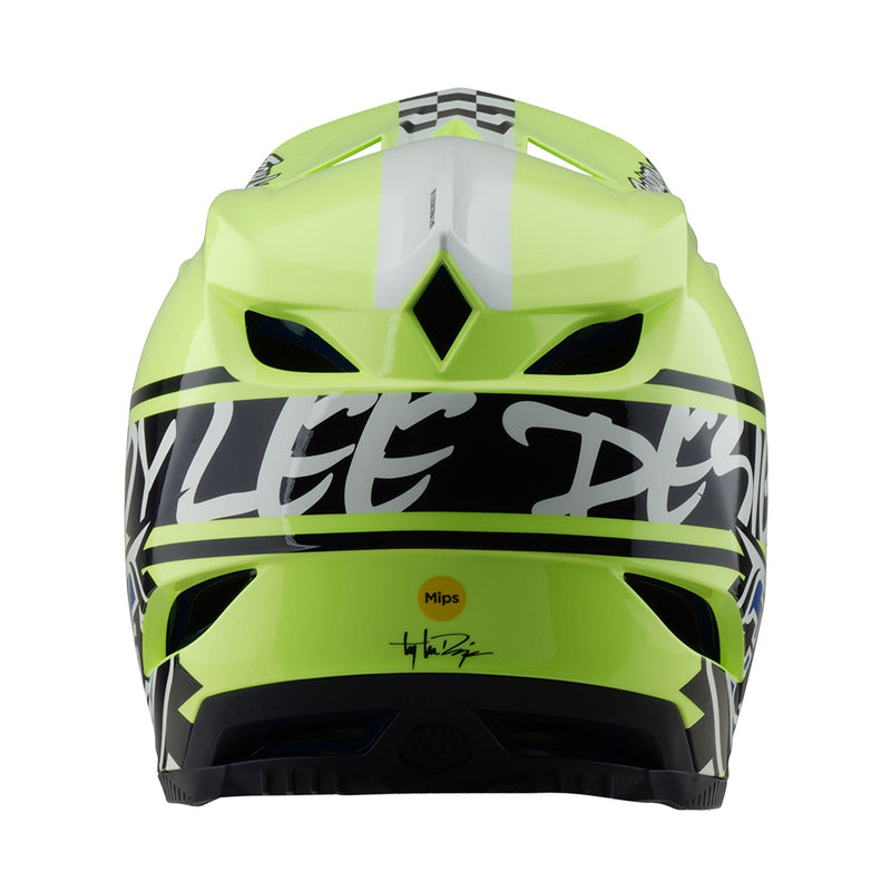 Casque D4 en polyacrylite Fifty-50 Marine / Jaune fluo