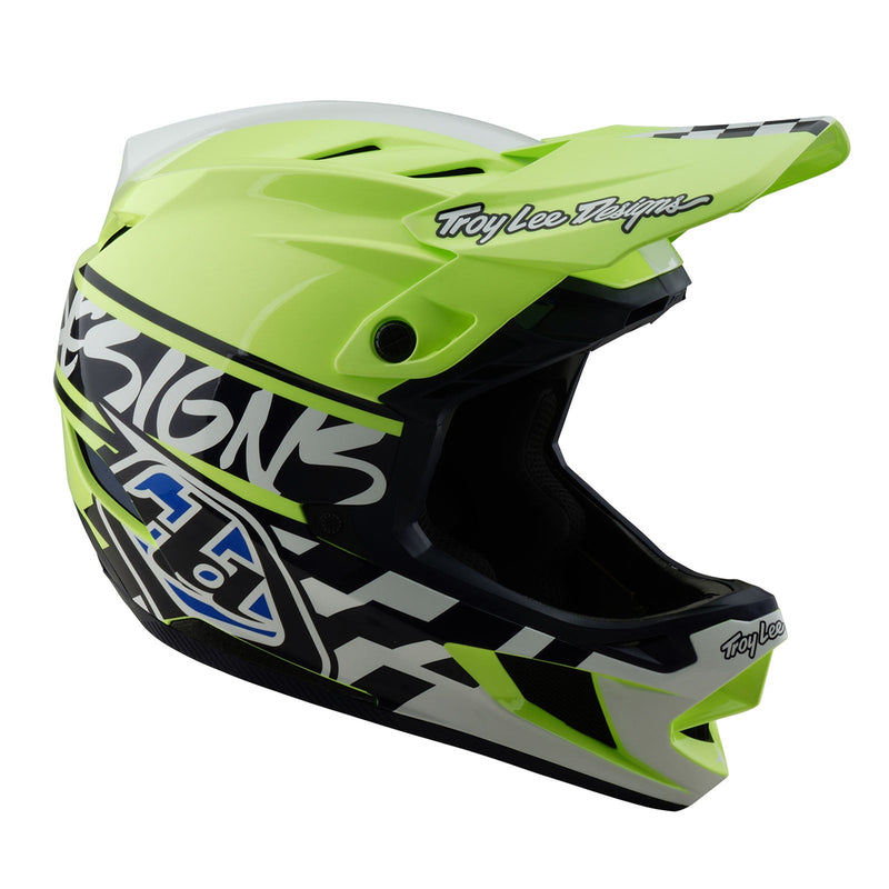 Casque D4 en polyacrylite Fifty-50 Marine / Jaune fluo