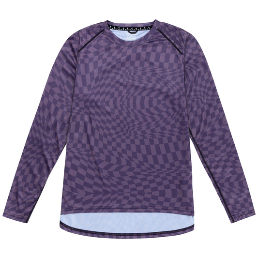 Womens Lilium Long Sleeve Jersey Twisted Checkers Deep Purple