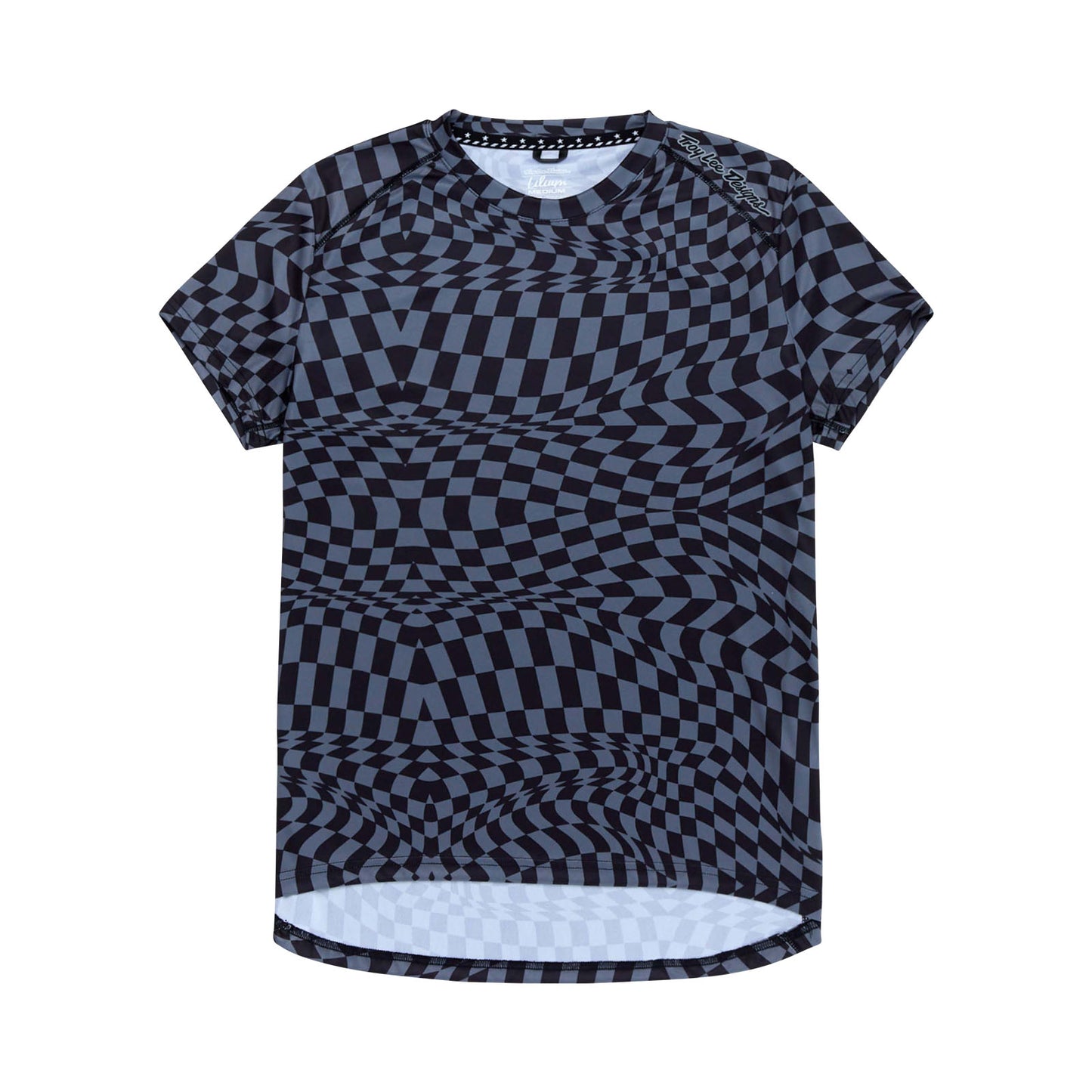 Womens Lilium Short Sleeve Jersey Twisted Checkers Black