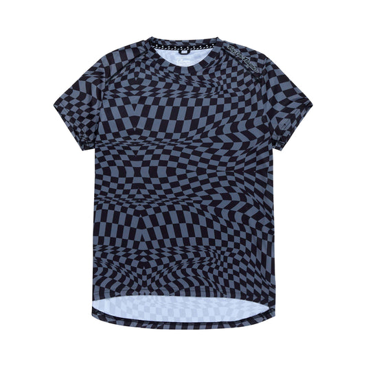 Womens Lilium Short Sleeve Jersey Twisted Checkers Black