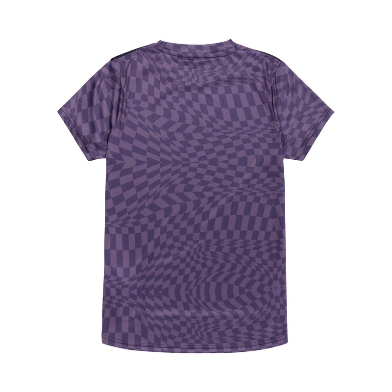 Womens Lilium Short Sleeve Jersey Twisted Checkers Deep Purple