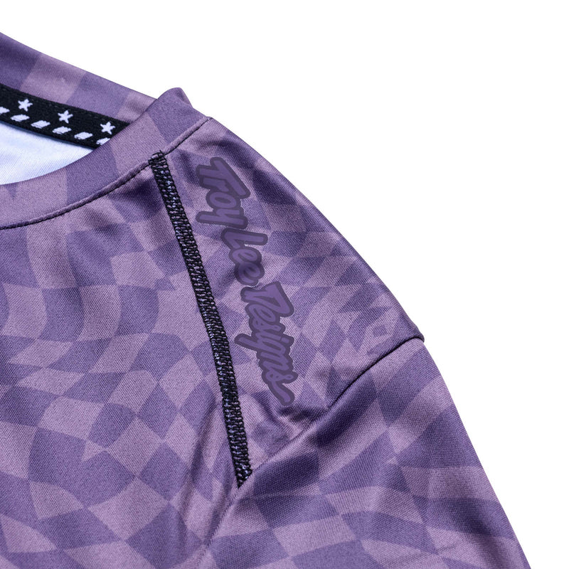 Womens Lilium Short Sleeve Jersey Twisted Checkers Deep Purple