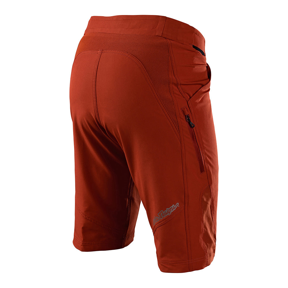 Short Ruckus avec doublure, couleur argile rouge unie