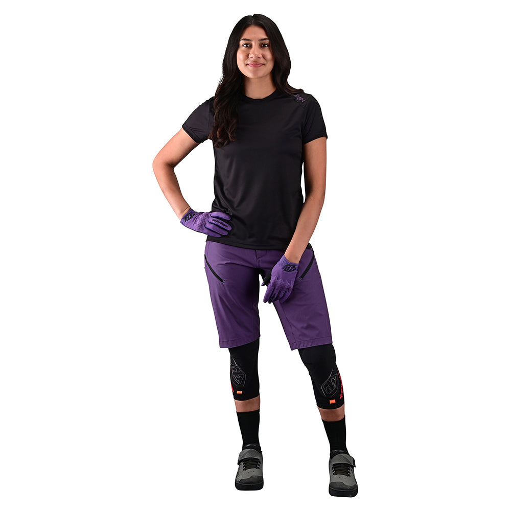 Short Lilium pour femme, sans doublure, couleur orchidée unie