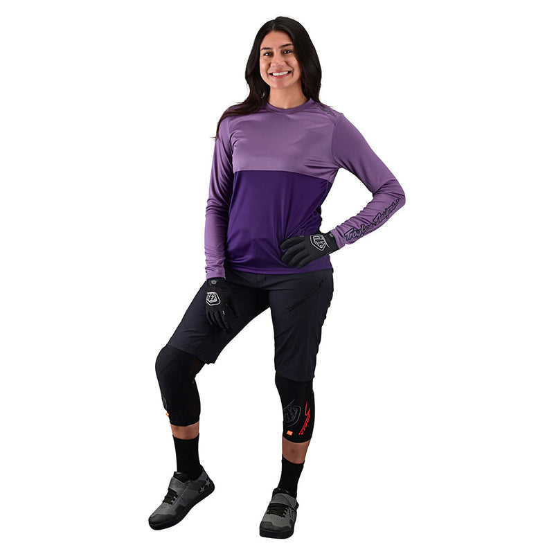 Maillot Lilium à manches longues pour femme, coloris Block Orchidée/Violet